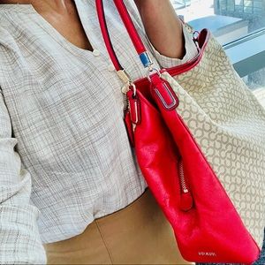 NEW w/tags Coach Phoebe Shoulder Bag in khaki/red
